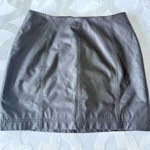 Free People Gray Mini Faux Leather Skirt